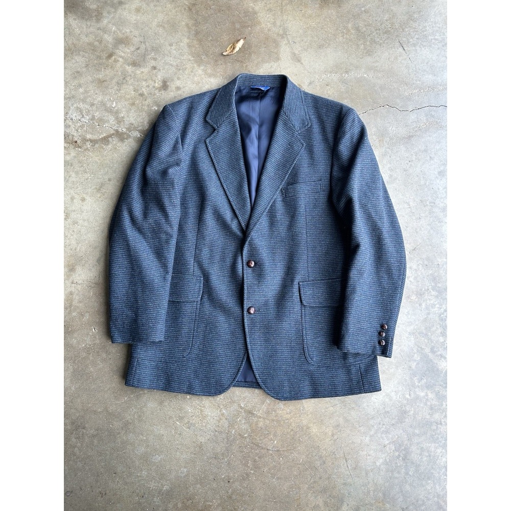Pendleton Jacket Mens 46L Wool Blazer Glen Check Sport Coat Tweed Made in USA